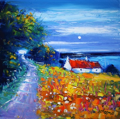 Evening gloaming Lagg Village Isle of Jura 12x12